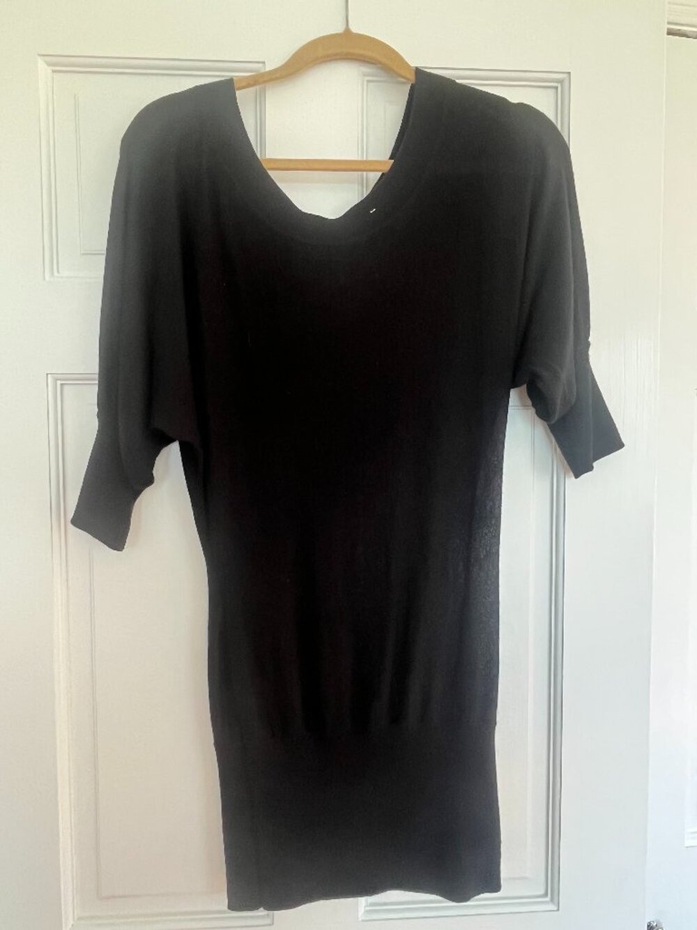 Enza Costa Eris Black Dolman Sleeve Knit Tunic Sweater - Size S